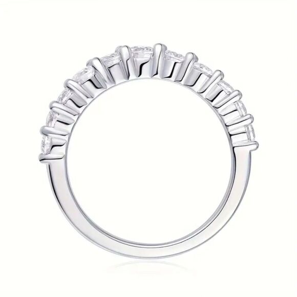 GRA Certified Ethical Diamond Moissanite Ring. 18kt White Gold Plated Size 6 NEW - Picture 3 of 5